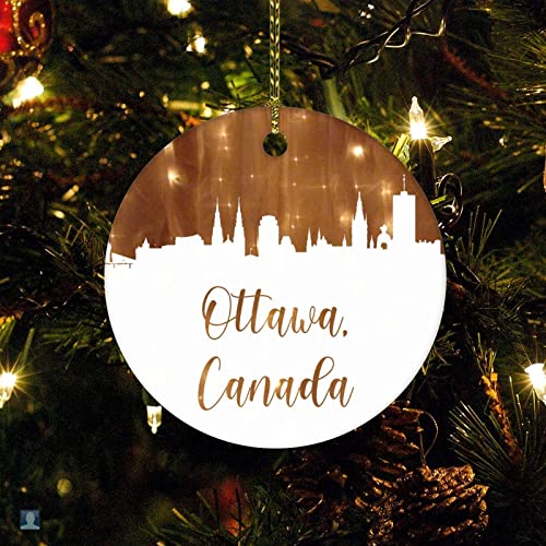 Christmas Ceramic Ornament City Building Christmas Ornament Keepsake Canada City Ottawa Christmas Ornament Holiday Present Christmas Tree Ceramic Ornament Decoration