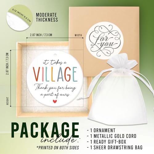 HEXMOZ Thank You Gifts for Women Men - Teacher Appreciation Gifts - Nurses Week Gift - Appreciation Gift for Teacher Nurse Coworker Employee Daycare Provider Nanny Babysitter - Christmas Ornament