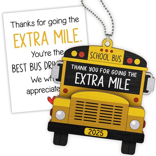 Bus Driver Appreciation Gifts - Bus Driver Gifts - School Drivers Appreciation Gift for Men, Women - Thank You, Retirement Gift for School Driver Monitor - Wood Hanging Ornament
