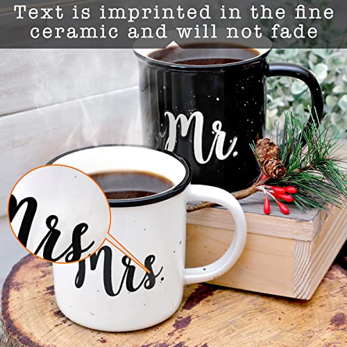 MAINEVENT Mr and Mrs Mugs 11 Oz, Ceramic Coffee Cup Couple Gift