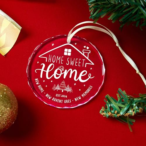 House Warming Gifts New Home, New Home Ornament 2024, Housewarming Gifts for New House, House Warming Gift for Women, Couple, homeowners,New Home Gift Ideas,Glass New Home Ornament 2024