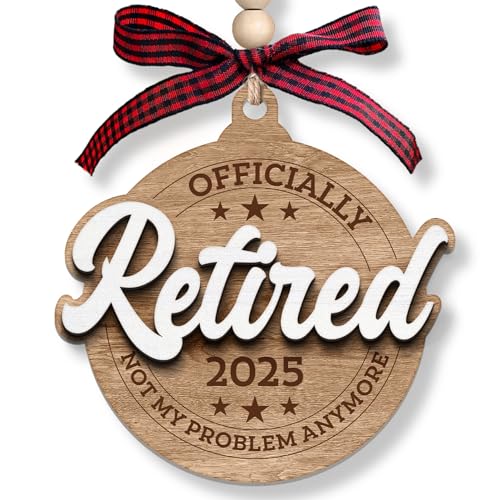 Retirement Gifts for Men - Retirement Gifts for Men 2025 - Happy Funny Cool Retire Party Gift Ideas - Mens Retired Gift Ideas for Coworker, Boss, Teacher, Nurse, Man - Wood Retired Ornament