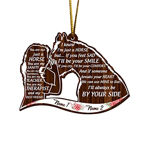 All Over Printed Horse Ornament, Christmas 2022 Tree Decoration, 3.5" Wood 2 Sided, Gift for Her, Horse Lover (09)
