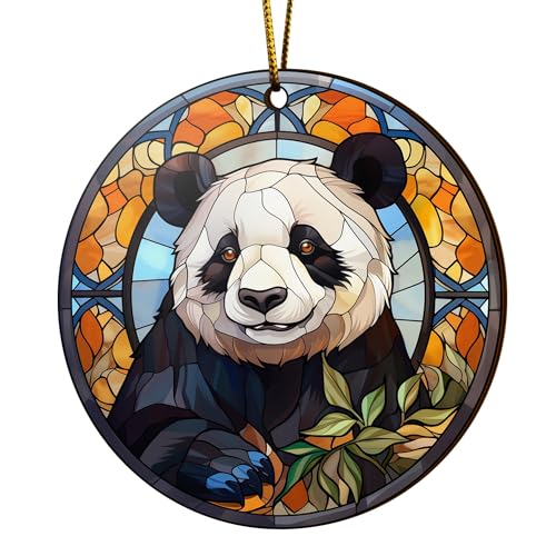 2D Flat All Over Printed, Panda Ornaments, Panda Christmas Ornaments, Panda Ornaments for Christmas Tree, 2 Sides 3.5" Wood Ornament, Gift for Panda Lover (Ephg-52650001)