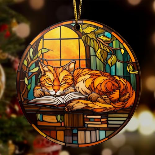 2D Flat All Over Printed, Book Ornaments, Bookshelf Christmas Ornaments, 2 Sides 3.5" Wood Ornament, Gift for Book Lover