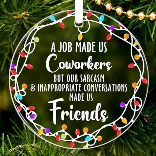 HEXMOZ Coworkers Gifts - Coworker Christmas Ornament - Work Besties Work Friends Gift for Women - White Elephant, Funny Secret Santa Gifts Ideas, Friendship Christmas Ornaments for Coworkers 2025