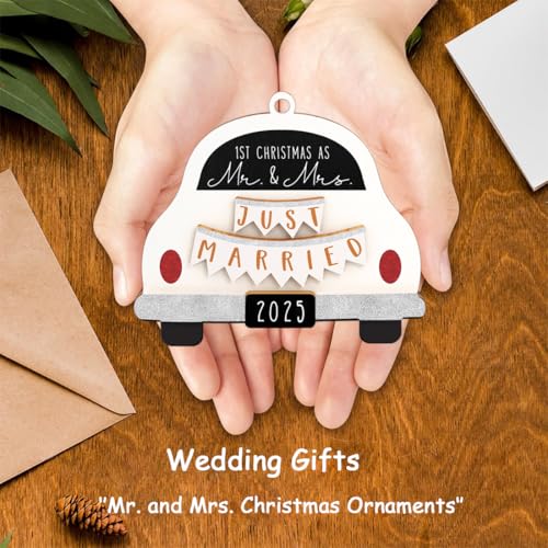 First Christmas Married Ornament 2025, Our First Christmas As Mr and Mrs Christmas Ornament - Bridal Shower Gift, Marriage Gifts, Wedding Gifts for Couples, Gifts for Newlyweds