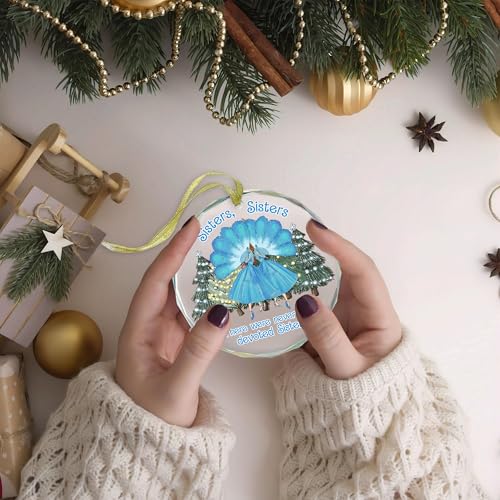 Gossby Gift for Sisters - Sister Gift from Sister - White Sisters Decor - Gifts for Women Best Friend - Car Hanging Decoration Ornament - Wine Bottle Decor