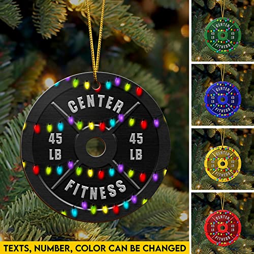 All Over Printed, Gym Ornament, Weightlifting Ornament, Powerlifting Ornament, Fitness Ornament, Christmas Tree Ornament, 3.5" Wood Ornament 2 Sided, Gift for Gymer (01)