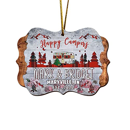 All Over Printed, Camping Ornaments, Campsite Camper Ornament, Christmas Tree Ornaments, 3.5" Wood Ornament 2 Sided, Gift for Family, Friend
