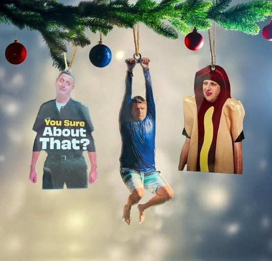 3pcs Tim Robinson Zipline Ornament, I Think You Should Leave Ornament, ITYSL Ornament, Acrylic Ornament, Funny Meme Ornament Christmas Tree Decor Gift, I Think You Should Leave Zip Line Ornament