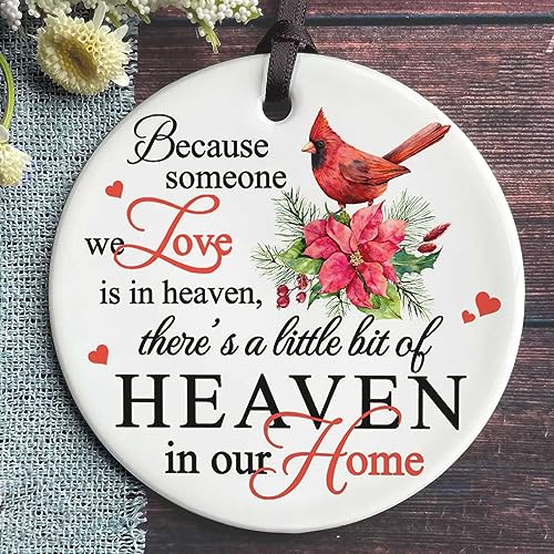 Keepsake Christmas Cardinal Ornament 2024, Christmas in Heaven Ornament, Memorial Keepsake Ceramic Ornament, Remembrance Gifts