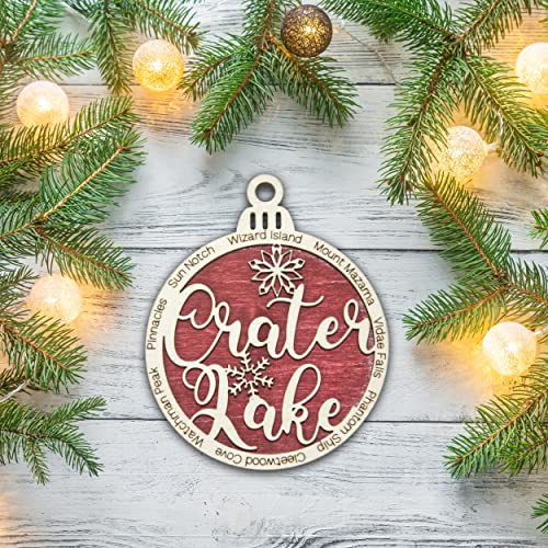 Crater Lake National Park Christmas Ornament | Crater Lake Christmas Ornament | Crater Lake Wooden Christmas Ornament