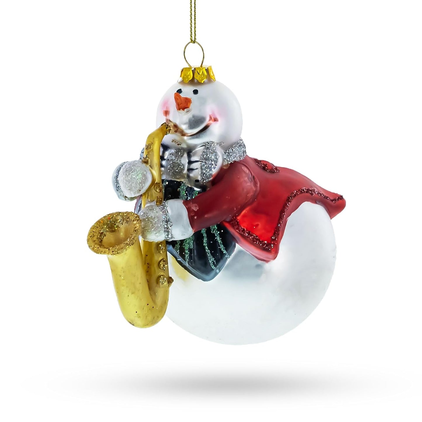 Saxophone Ornament - Saxophone Santa Themed Christmas Ornament