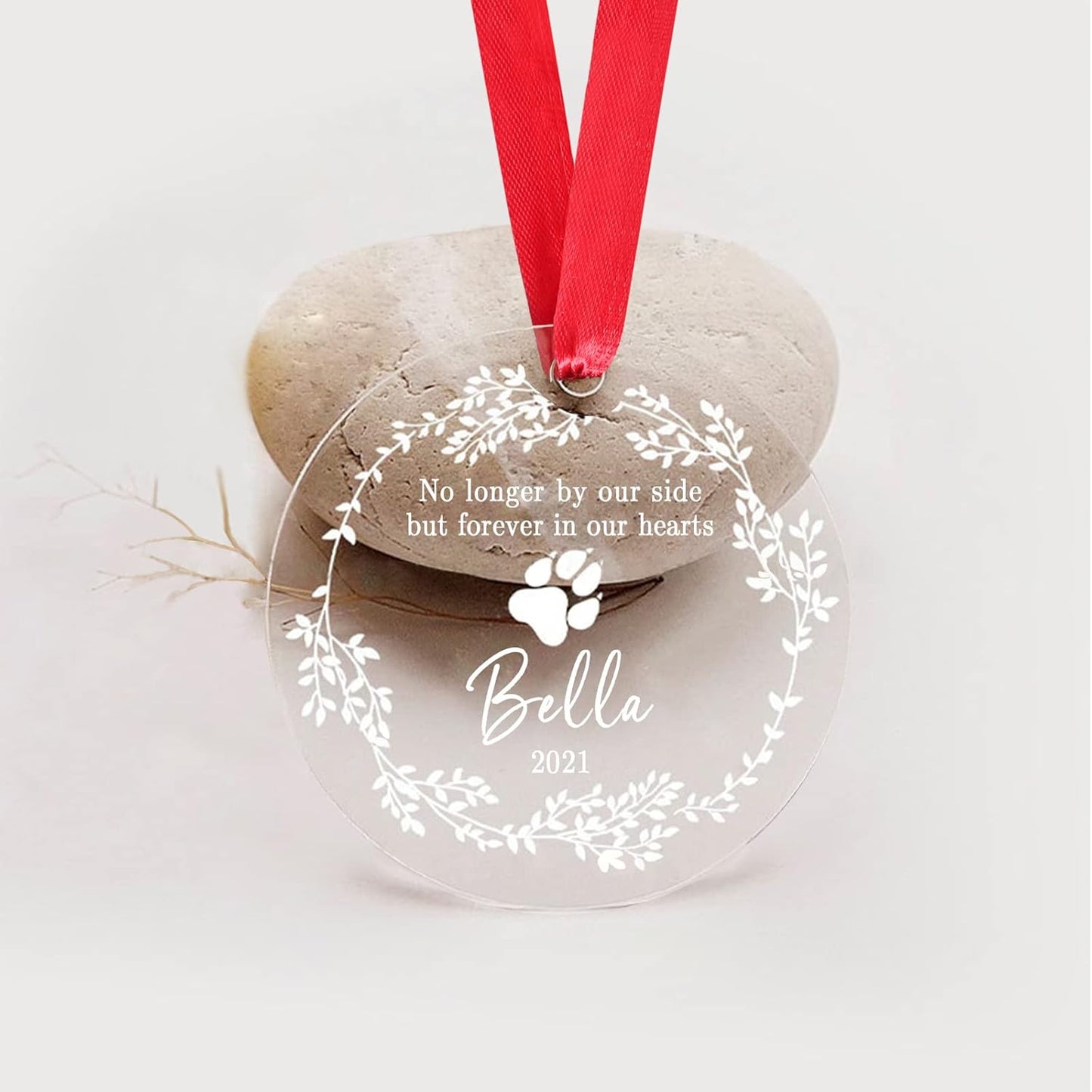 Forever in Our Hearts Ornament, Dog Loss Ornament in Loving Memory Ornament Pet Memorial Christmas Ornament Pet Sympathy Ornament Dog Loss Remembrance Gift Pet Memorial Gift