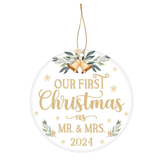 Wedding Gifts for Couples, Mr and Mrs Gifts, Wedding Ornament Gifts for Bride Newlyweds, Bridal Shower Gifts for Bride to Be, Christmas Tree Decorations, First Christmas Married Ornament 2024