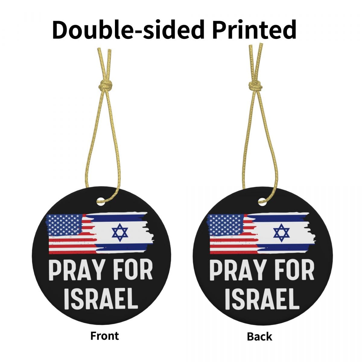 I Stand with Israel Ornament Pray for Israel Ornament Support Israel Ornament We Stand with Israel Christmas Ornament Ceramic Christmas Hanging Ornament Decorations for Home Decor