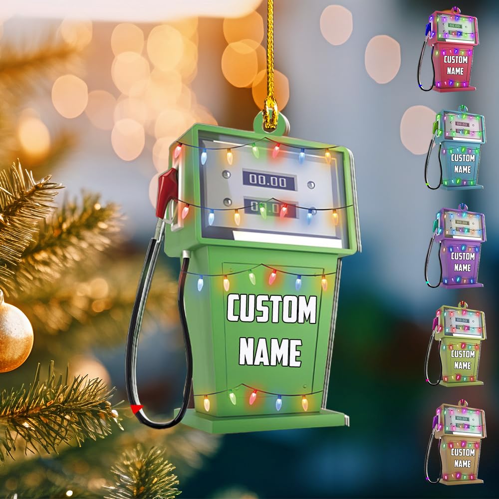 Gas Pump Christmas Ornament, Funny Gas Pump Ornament, Fuel Pump Ornament Gift, Gasoline Pump Ornament, Gas Station Ornament Decor (1, GP3)