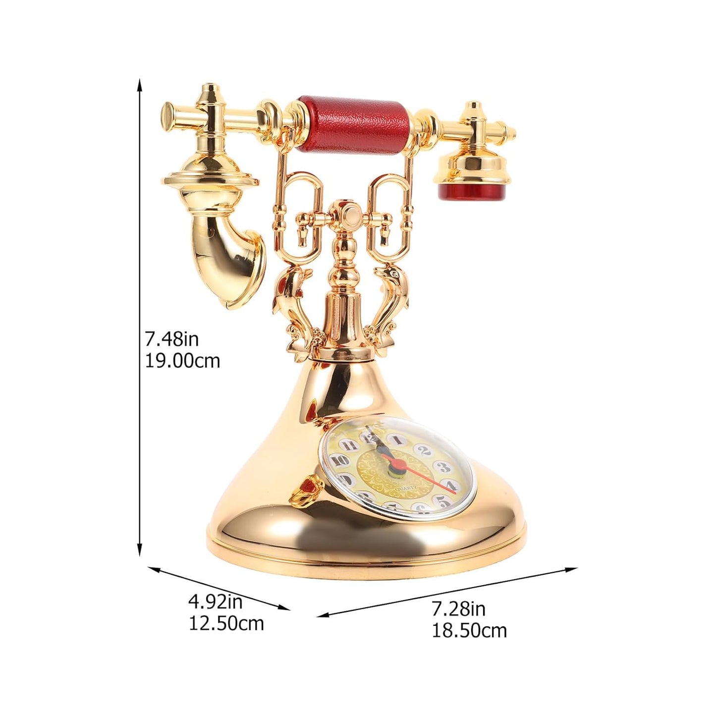 Garneck Telephone Clock Desk Clock Home Clock Ornament Desktop Clock Adorn Delicate Clock Ornament Chic Clock Ornament Clock Adornment Artistic Clock Ornament Desktop Decor Home Ornament