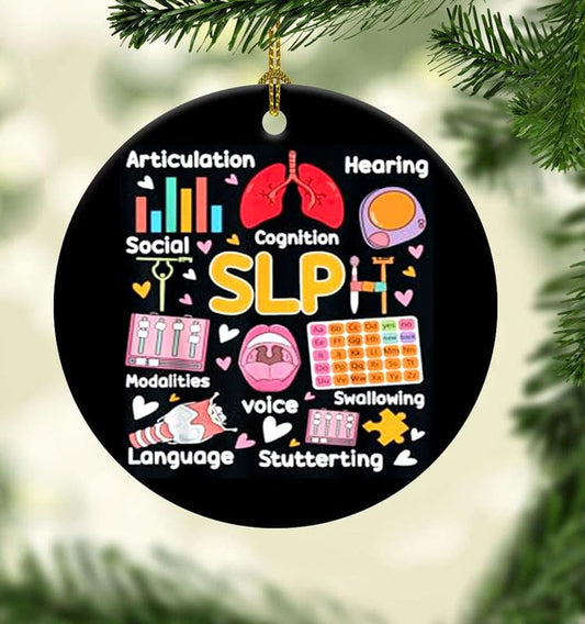Speech Therapy Speech Language Pathologist Therapist SLP Ornament, Speech Language Pathologist Ornament, SLP First Christmas 2024 Ornament, SLP Gift Ornament, SLP Christmas 2024 Ornament