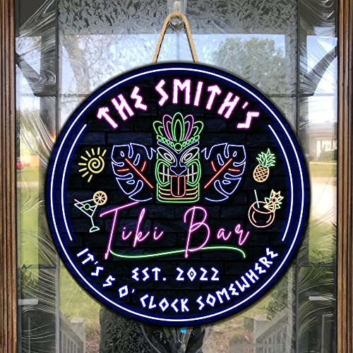 All Over Printed No Real Led Neon Tiki Bar Signs, Gettin' Freaky At The Tiki Signs, 12",18" Tiki Bar Signs, Tiki Louge, Tiki Huts, Tiki Bar, Welcome Sign, Door Signs, Bar Signs, Tiki Signs (CSWS-ENNG-35177001)