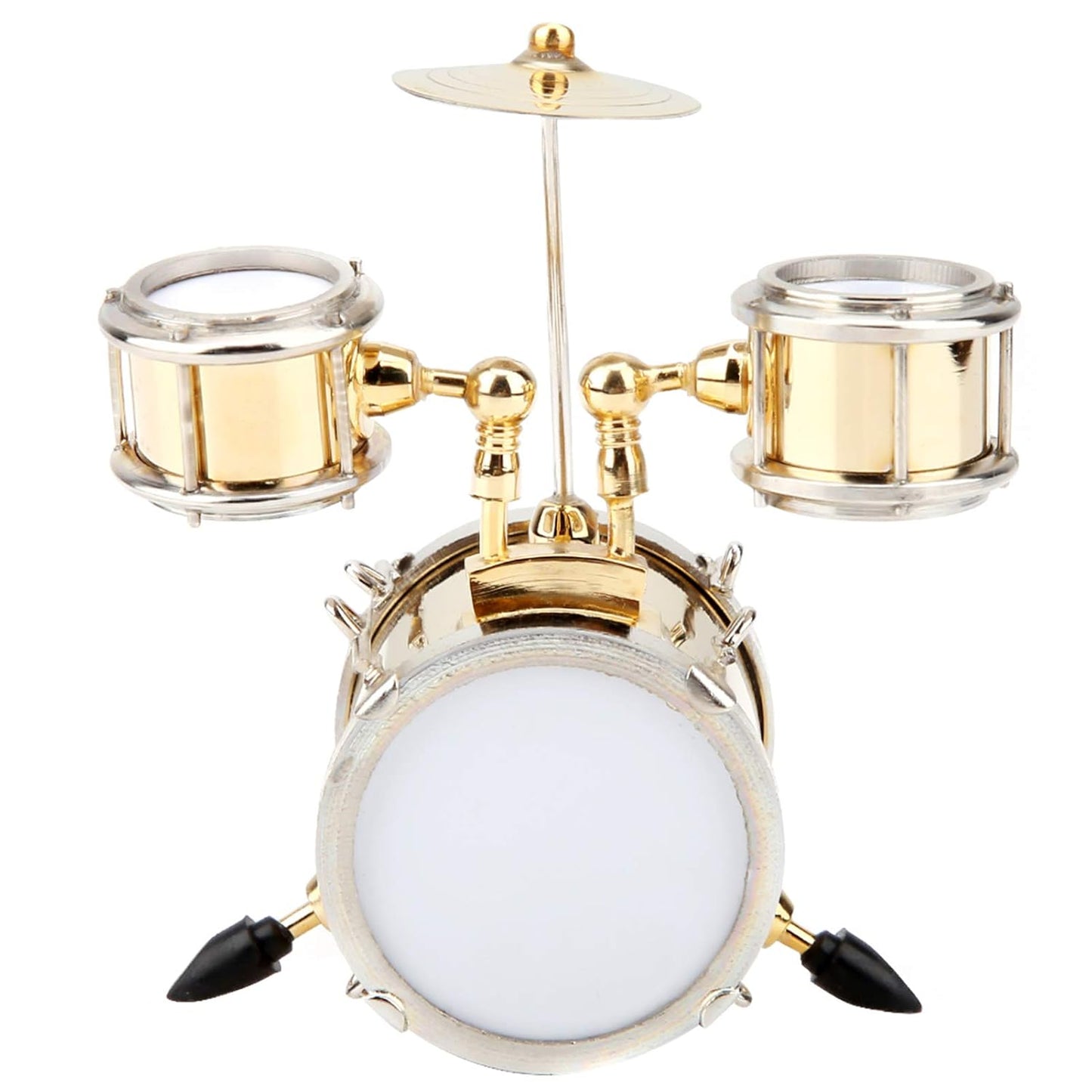 Gold Drum Set Ornament - Mini Drum Ornament - Musical Instrument Ornament for Drummers