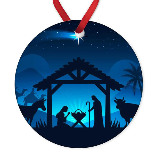 Christian Christmas Ornament Nativity Scene Ornament for Christmas Tree Decorations Joy Nativity Ornament Religious Christmas Ornaments Merry Christmas Ornament 2023 Jesus Birth Ornament