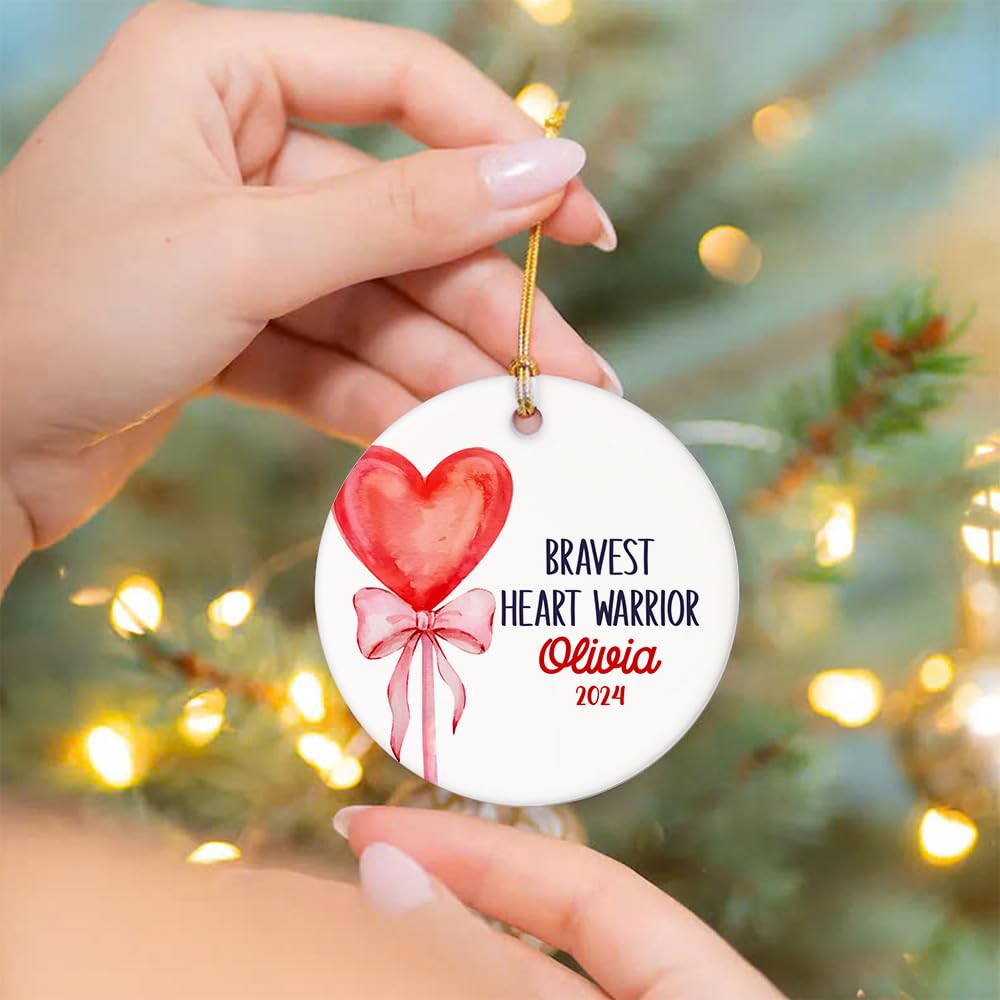 Heart Surgery Ornament, Open Heart Surgery Ornament, Heart Warrior Ornament, CHD Ornament, Heart Surgery Christmas Ornament Hanging Ornament for Home Decor, Ceramic Ornaments