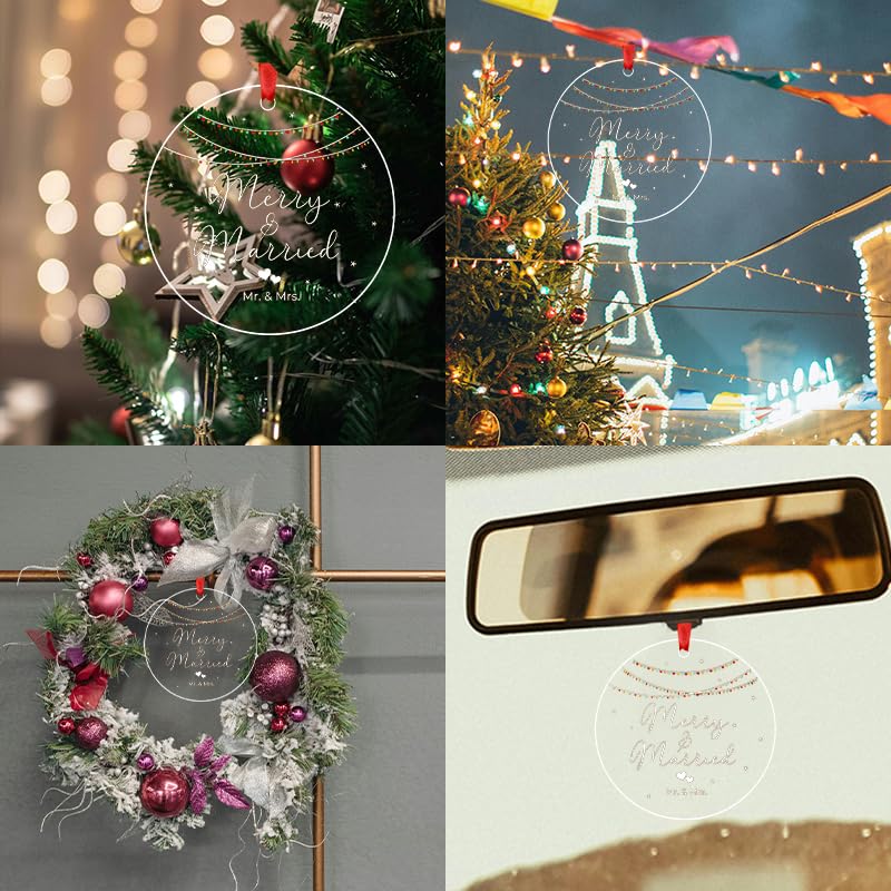 First Christmas Married Ornament 2024 Mr and Mrs Gifts for Couples Wedding Gifts for Women Men Wife Husband Wedding Christmas Ornament 2024 Couple Gifts for Him and Her Wedding Christmas Ornament