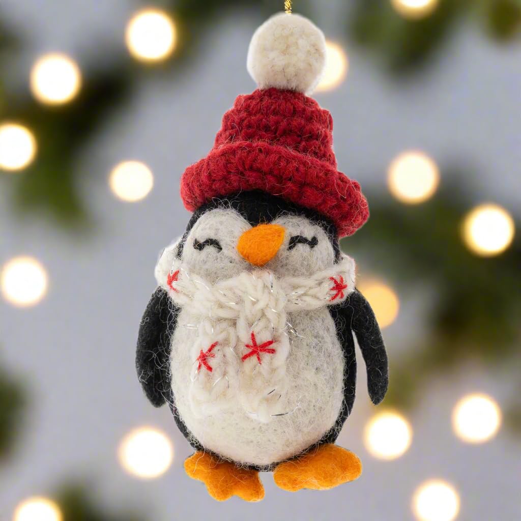 Karma, Christmas Hanging Ornament, Cheerful Penguin Ornament