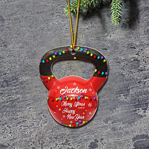 All Over Printed, Gym Ornament, Weightlifting Ornament, Powerlifting Ornament, Fitness Ornament, Christmas Tree Ornament, 3.5" Wood Ornament 2 Sided, Gift for Gymer (08)