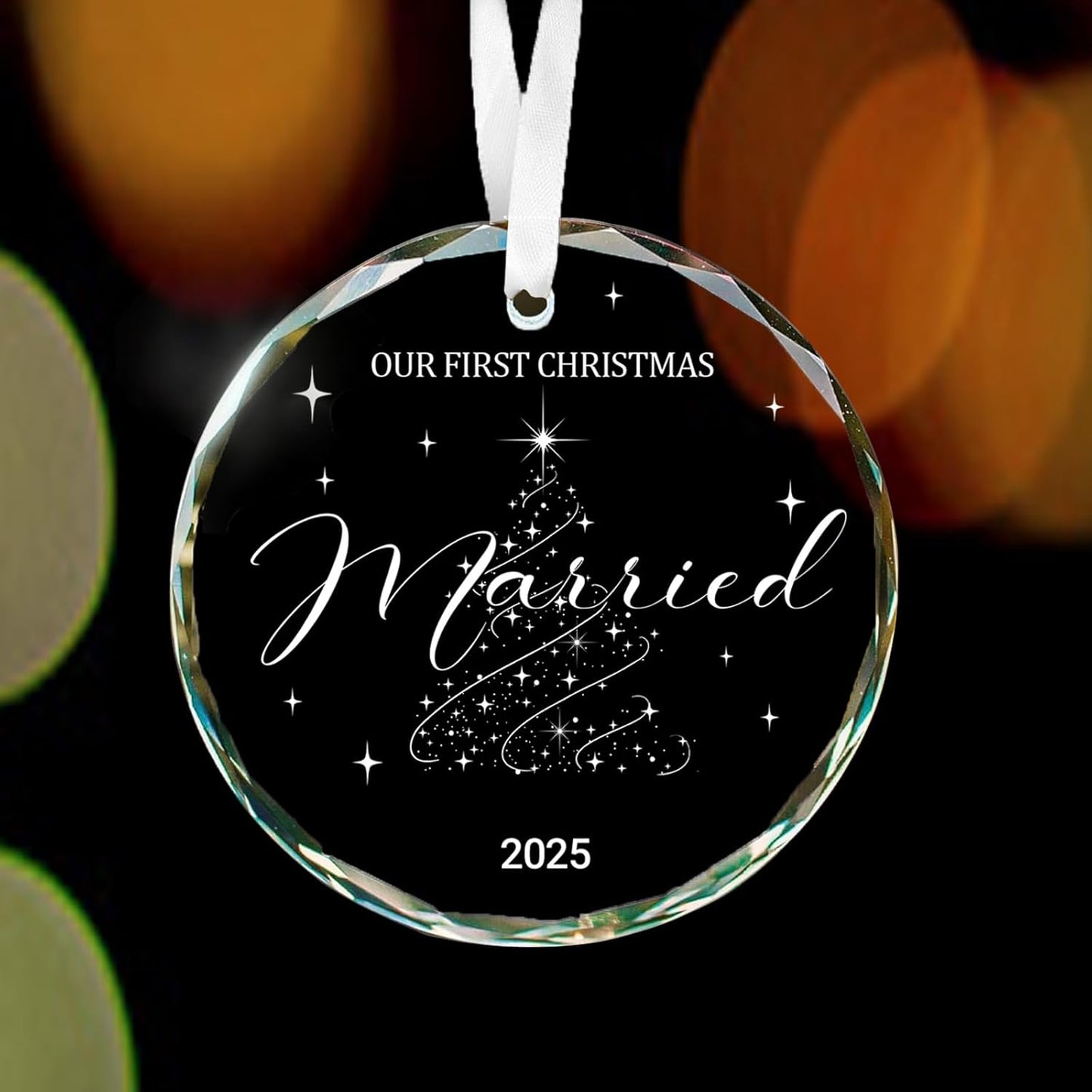 Wedding Gift First Christmas Married Ornament 2025 Mr and Mrs Gift for Newlyweds Couple 2025 Personalized Bridal Shower Gifts Our First Christmas Married Ornament 2025