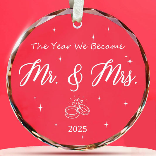 Wedding Registry Gifts for Couples 2025 The Year We Became Mr. and Mrs. Bridal Shower Gifts Newly Wed Gifts for The Couple, Her, Women, Him, Friends, Real Glass Christmas Ornaments