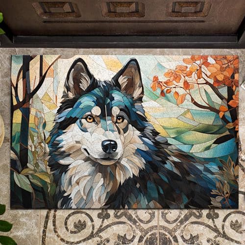 All Over Printed, Husky Doormat, Husky Christmas Doormat, 24x16 inches, 30x18 inches Doormat, Gift for Husky Lover, Home Decorations (RBRGUS-EPHG-53157007)