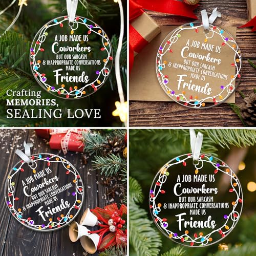 HEXMOZ Coworkers Gifts - Coworker Christmas Ornament - Work Besties Work Friends Gift for Women - White Elephant, Funny Secret Santa Gifts Ideas, Friendship Christmas Ornaments for Coworkers 2025