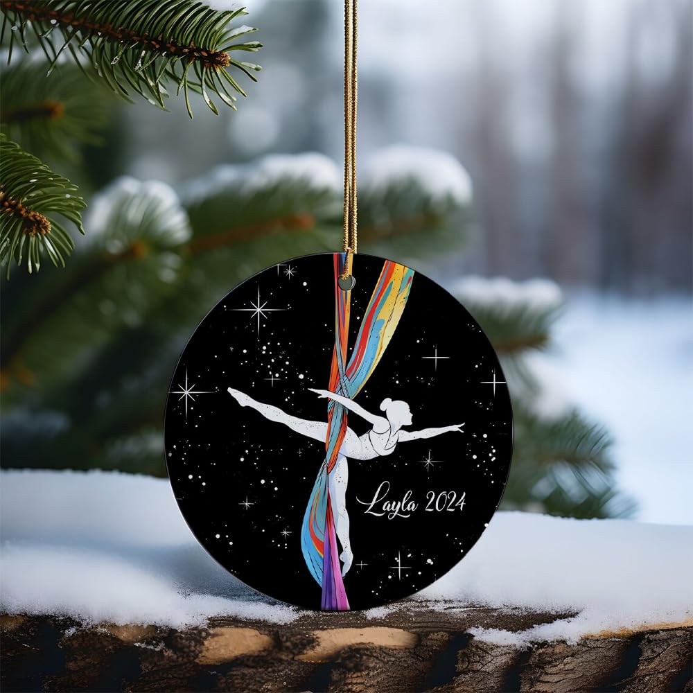 Aerial Yoga Ornament Aerial Silks Ornament Aerial Silks Christmas Ornament Acrobatics Ornament Acrobatics Christmas Ornament Gifts for Coworkers, Xmas Ornaments Ceramic Ornaments
