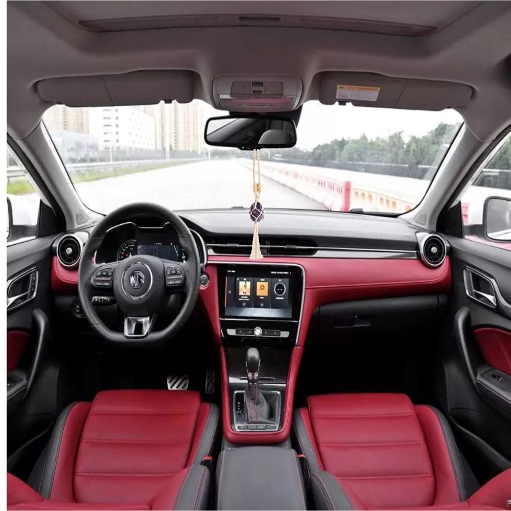 Healing Crystals Feng Shui Hanging Ornament Car Ornament Meditation Hanging Ornament Window Ornament for Home Decor (4 Pack Style 3)