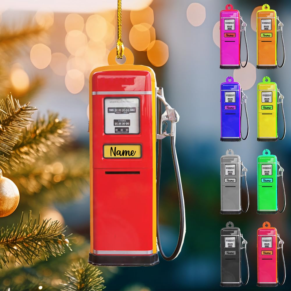 MonkeyVan Gas Pump Christmas Ornament, Funny Gas Pump Ornament, Fuel Pump Ornament Gift, Gasoline Pump Ornament, Gas Station Ornament Décor GasPump7
