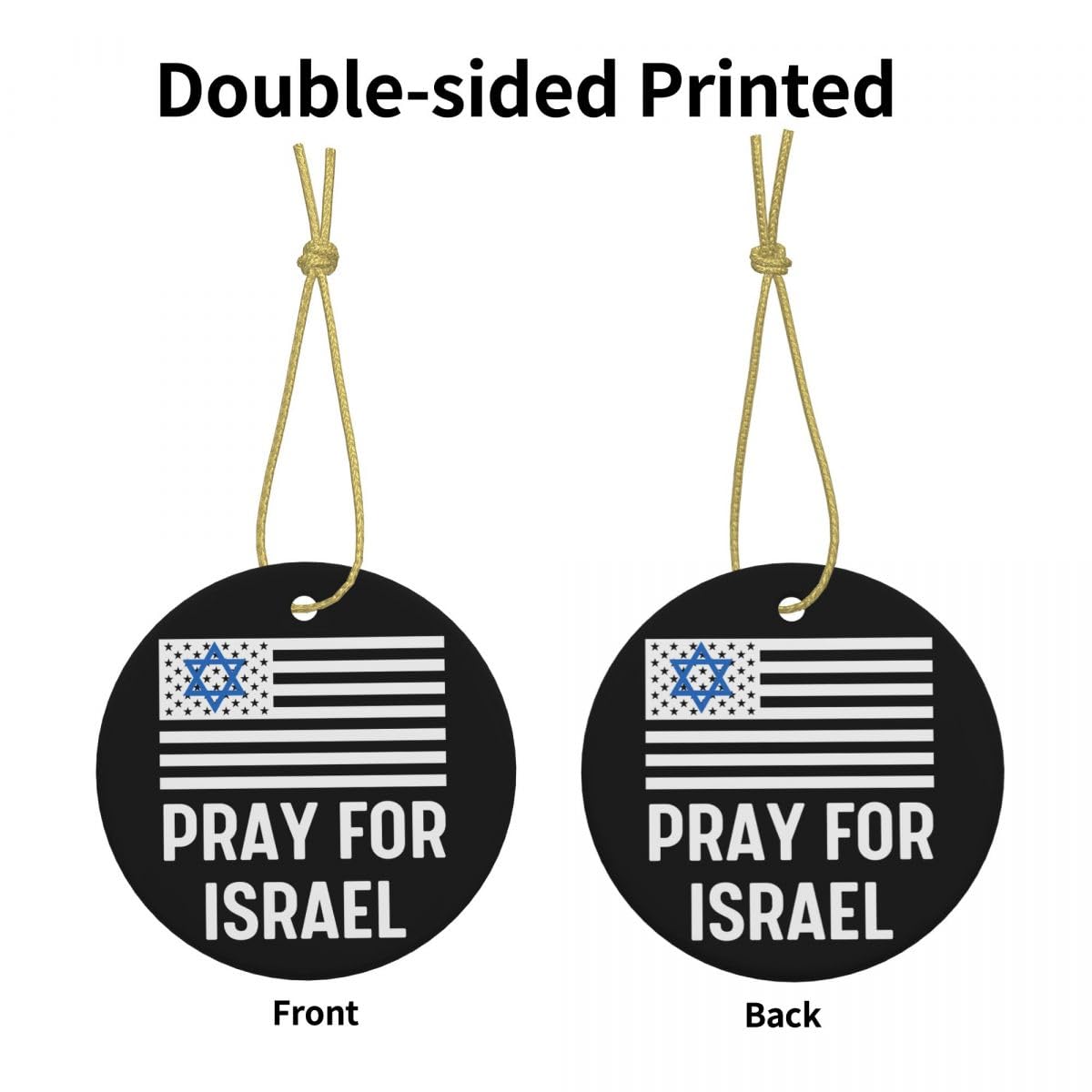 I Stand with Israel Ornament Pray for Israel Ornament Support Israel Ornament We Stand with Israel Christmas Ornament Ceramic Christmas Hanging Ornament Decorations for Home Decor