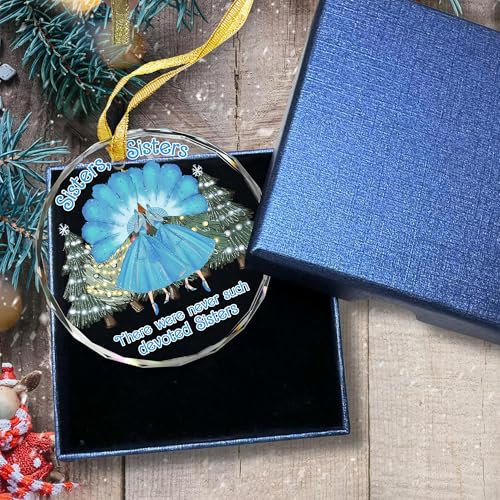 Gossby Gift for Sisters - Sister Gift from Sister - White Sisters Decor - Gifts for Women Best Friend - Car Hanging Decoration Ornament - Wine Bottle Decor