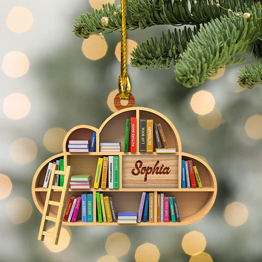 Book Heart Ornament, Librarian Book Ornament, Ornament Gift for Her Librarian, Bookcase Ornament, Books Stacked Ornaments, Book Lover Gift