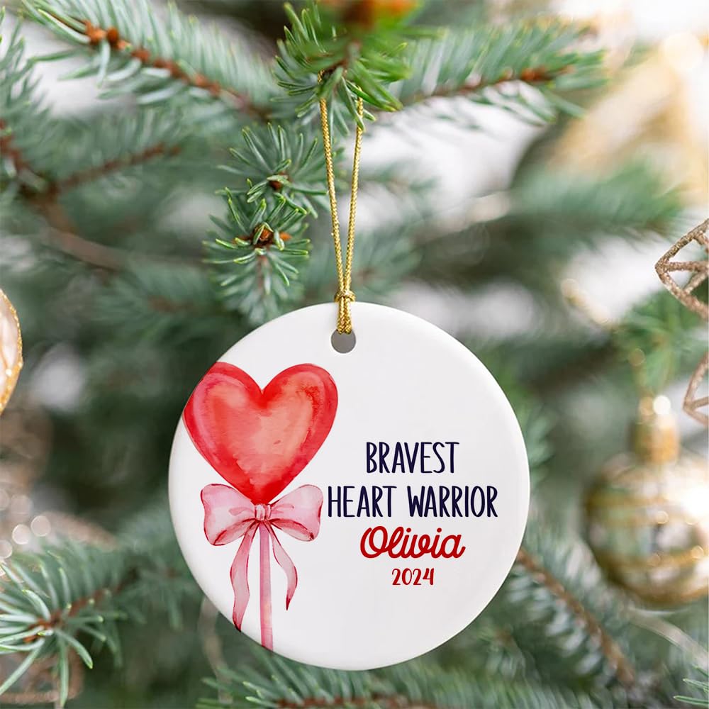 Heart Surgery Ornament, Open Heart Surgery Ornament, Heart Warrior Ornament, CHD Ornament, Heart Surgery Christmas Ornament Hanging Ornament for Home Decor, Ceramic Ornaments