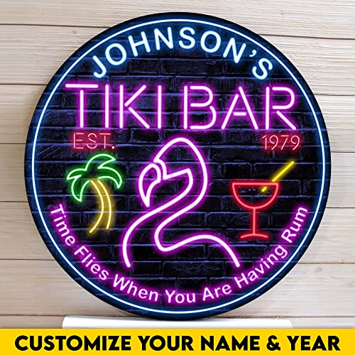 All Over Printed No Real Led Neon Tiki Bar Signs, Gettin' Freaky At The Tiki Signs, 12",18" Tiki Bar Signs, Tiki Louge, Tiki Huts, Tiki Bar, Welcome Sign, Door Signs, Bar Signs, Tiki Signs (WCS-ENNG-33047001)