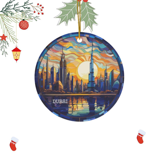 Dubai Ornament, Burj Khalifa Ornament, Traveler Gift, Christmas Decor Ornament, UAE Ornament, Travel Ornament