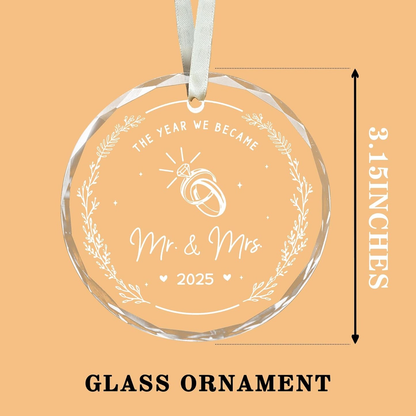 Wedding Gifts - Mr and Mrs Married Wedding Ornament 2025 - Just Married Gift for New Couples, Bride, Groom Bridal Shower Gifts Home Ornament Decoration