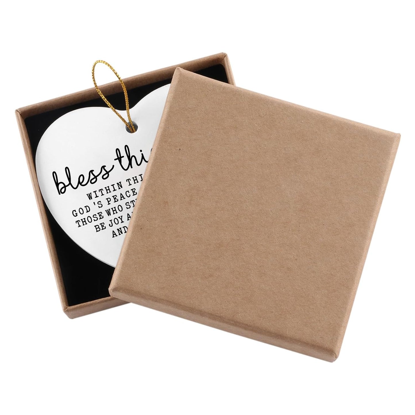 House Warming Gifts New Home God Bless This Home Christian Gifts New Home for Men Women Christmas Ceramic Heart Ornament