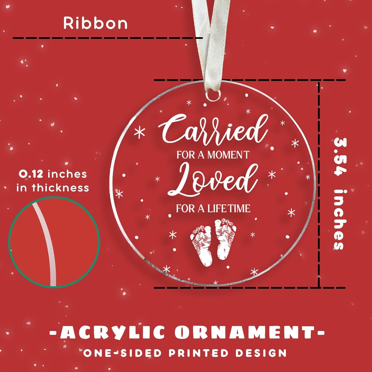 Miscarriage Ornament - Miscarriage Gifts for Mothers, Dad, Mom, Parents - Loss of Baby Sympathy Gifts - Baby Memorial Gift, Pregnancy Loss Gift - Acrylic Baby Loss Ornament