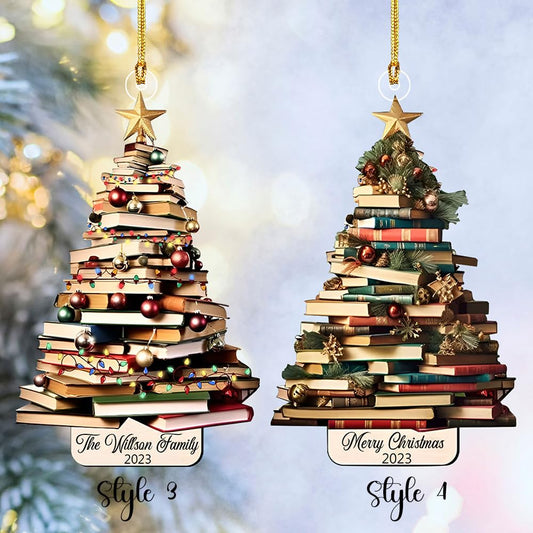 Christmas Book Tree Ornament, Book Lover Christmas Ornament, Book Lover Ornament, Book Ornament, Book Lover (Book Lover 4)