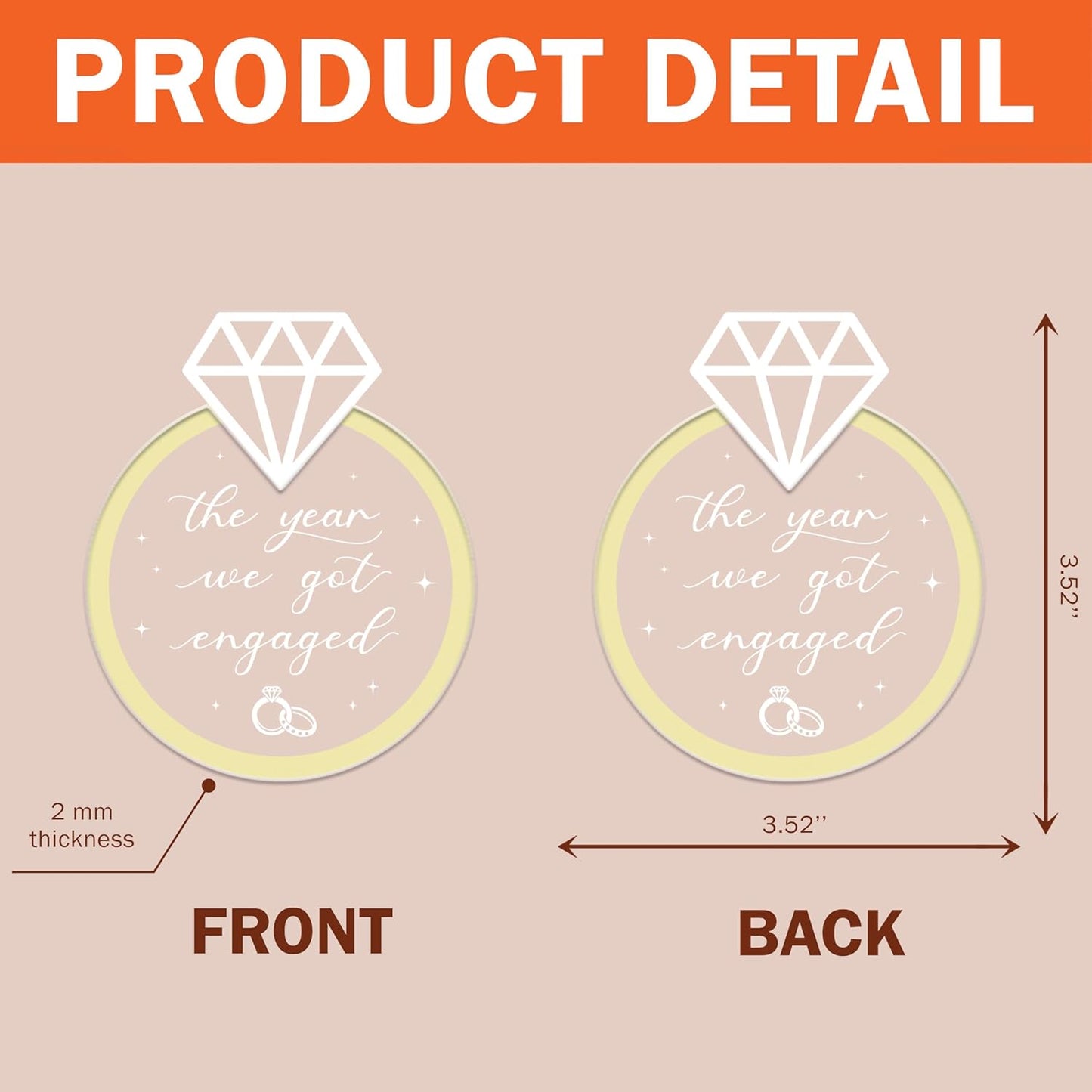 First Christmas Married Ornament 2024, Engagement Ornament 2024, The Year We Got Engaged Ornaments 2024, Wedding Christmas Ornament, Newlywed Gifts for Couples (H57)