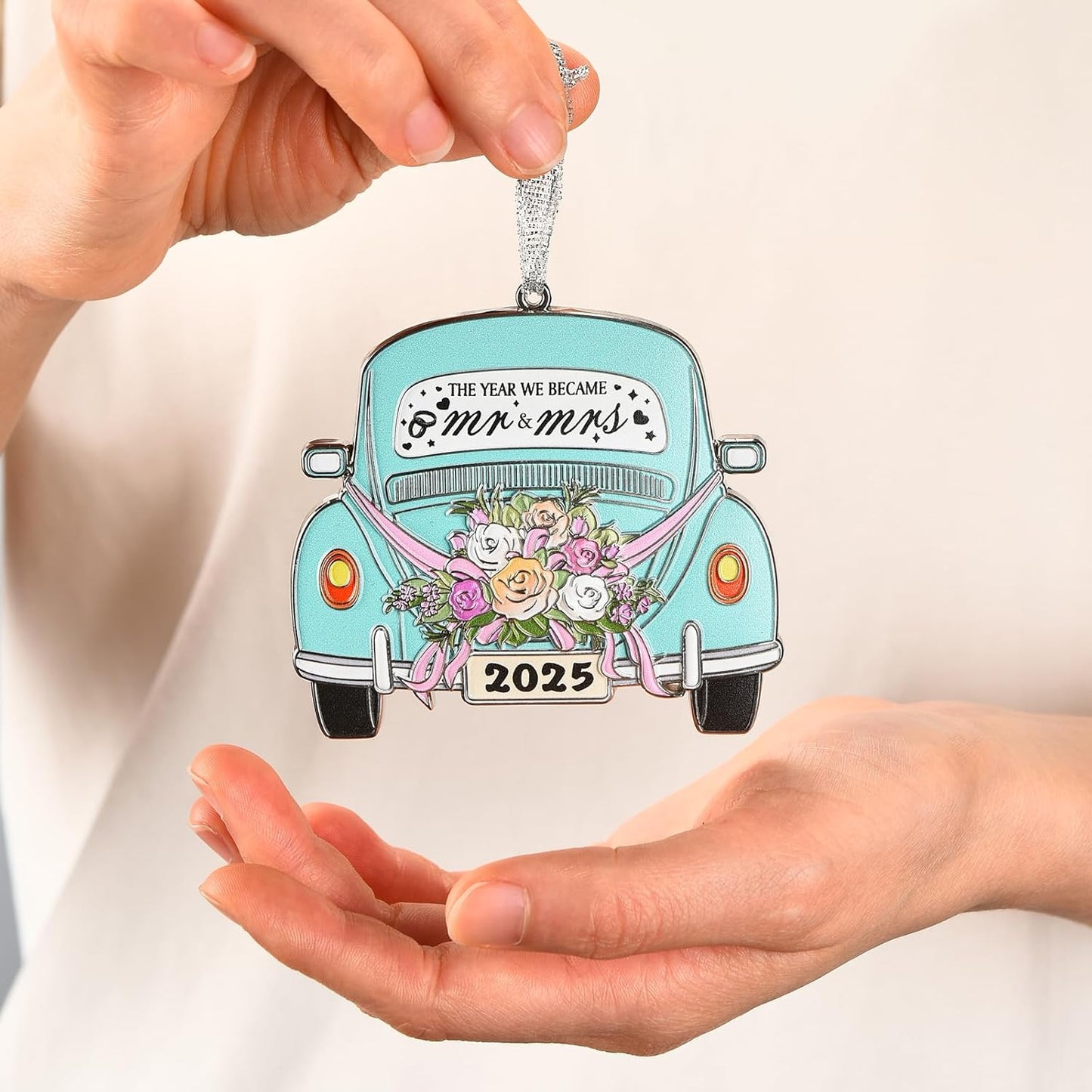 Wedding Gifts for Couples 2025, Mr and Mrs Gifts, Wedding Gift Ideas for Newly Wed Couple, Bride, Bridal Shower, Future Mr & Mrs - Just Married Metal Hanging Ornament 2025